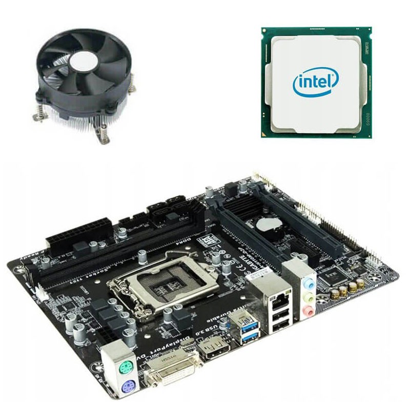 Kit Placi de baza Gigabyte GA-H110M-D2P, Intel Dual Core G4400, Cooler
