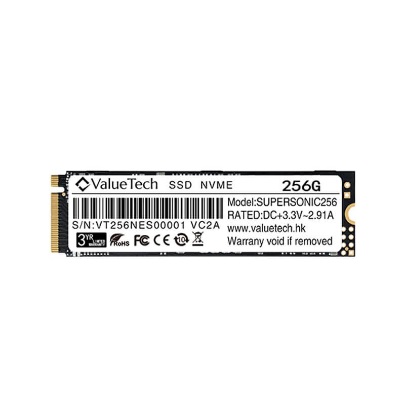 Solid State Drive (SSD) M.2 NVMe 256GB, ValueTech SUPERSONIC256